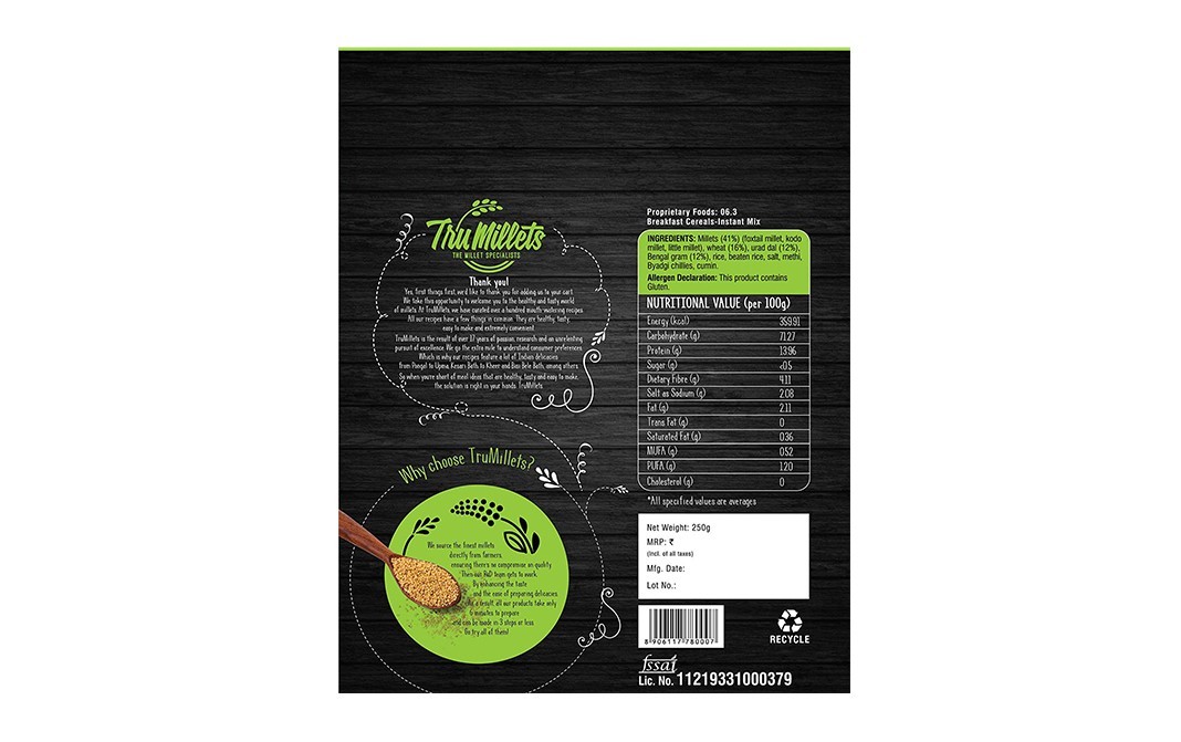 TruMillets Multi Millet Mysore Dosa Mix    Box  250 grams